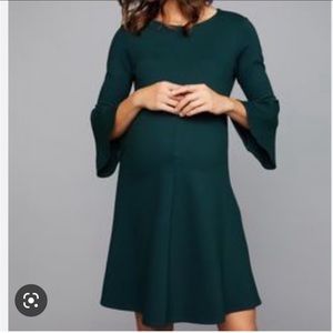 Isabella Oliver A Pea In The Pod Green Bell Sleeve Maternity Dress - US size 10